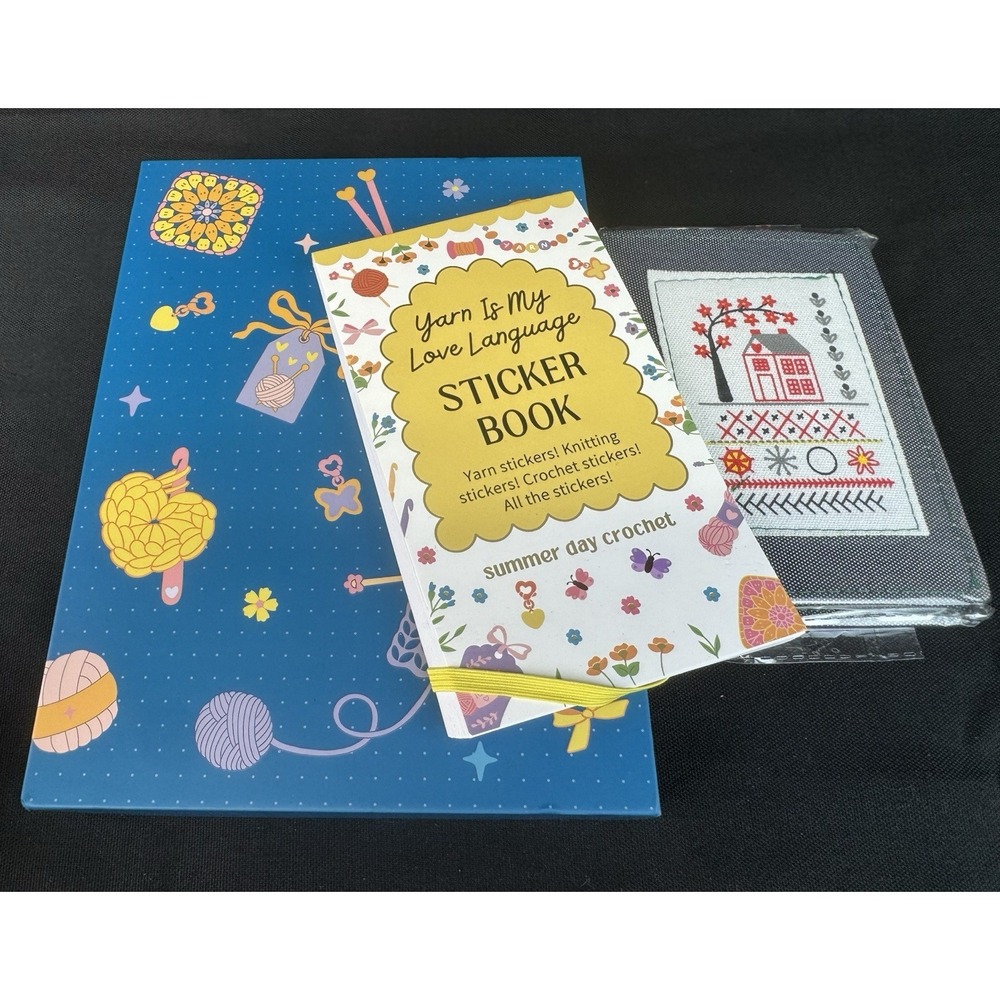 Lot Of 3 Summer Day Crochet Sticker Book Sampler Stitches Journal Project Log